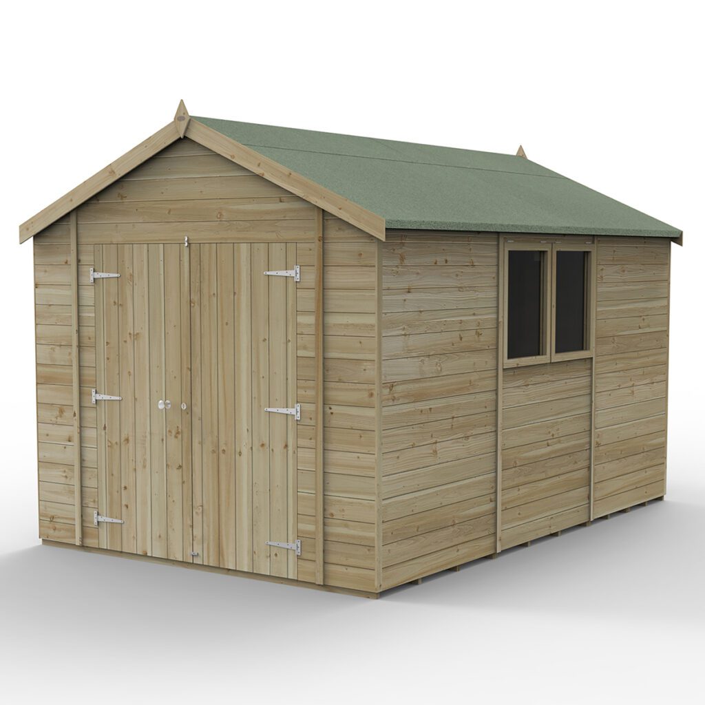 Timberdale 12×8  Apex Shed – Double Door with Installation 5013053189122 2